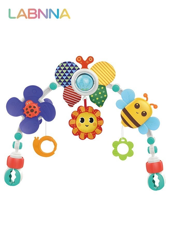 LABNNA Adjustable Arch Bassinet Toys for Infant Toddlers, Stroller Arch, Baby Crib Toys with Fascinating Hanging for Stimulating Baby’s Senses and Developing Motor Skills - Image 2